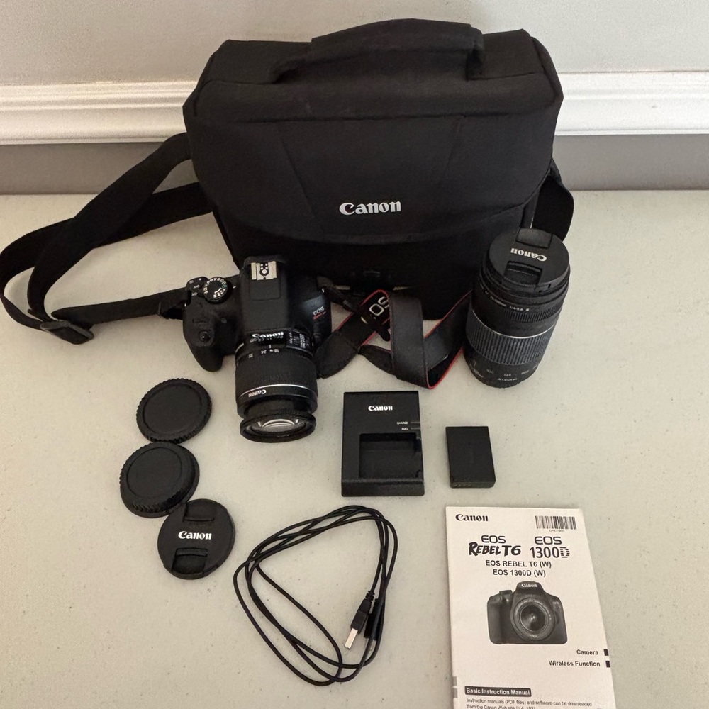 Canon EOS t6 with case black.